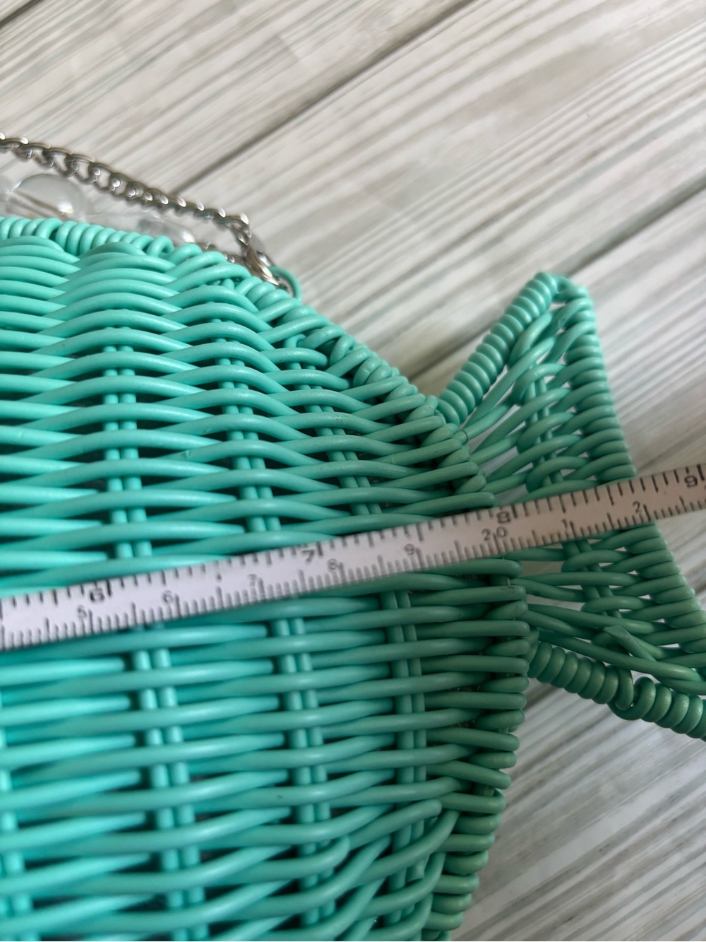 Tommy Bahama Teal Fish-Shaped Woven Bag - Picture 10 of 13